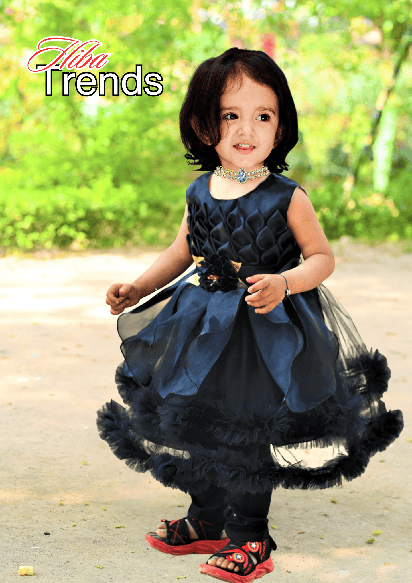 Elegant Black Ruffled Baby Girl Party Dress โ Formal Occasion Wear