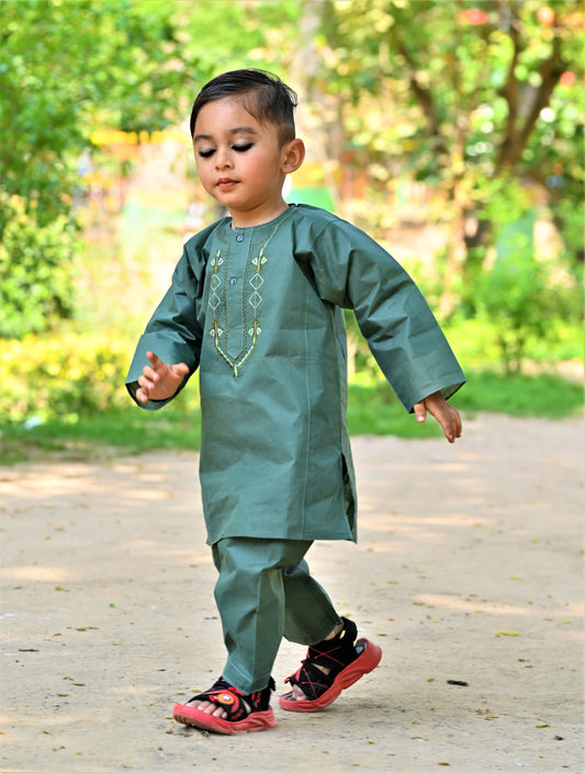 Hot Pick | Baby Boy Kurta Shalwar – Elegant Design, Limited Stock 🔥 FREE DELIVERY📦