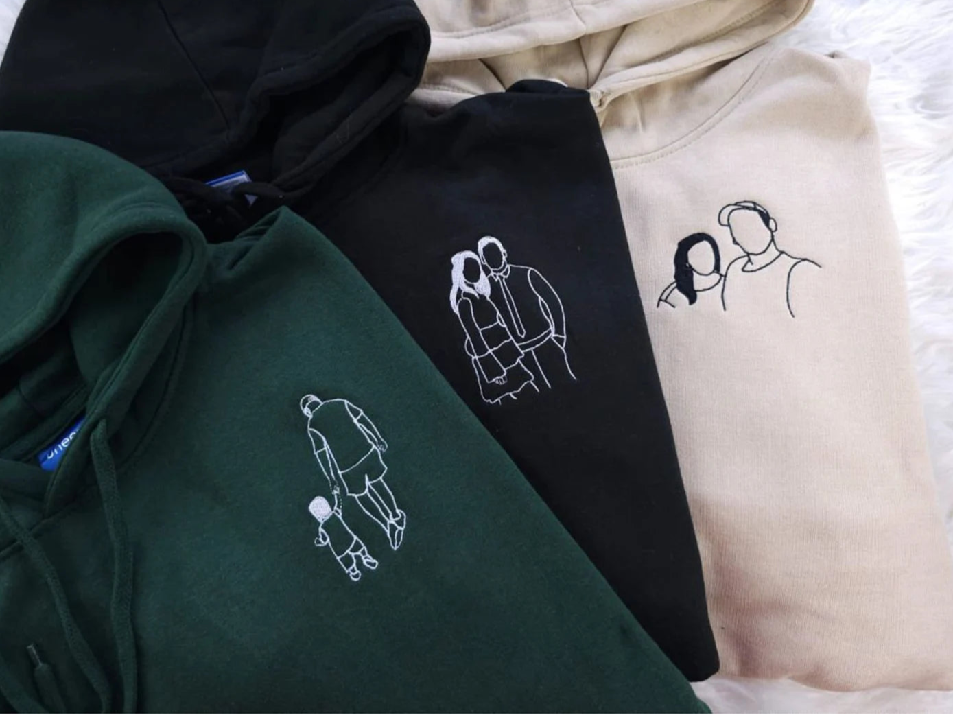 π« Personalized Couple Hoodies β Custom Embroidered Line Art π§΅β€οΈ