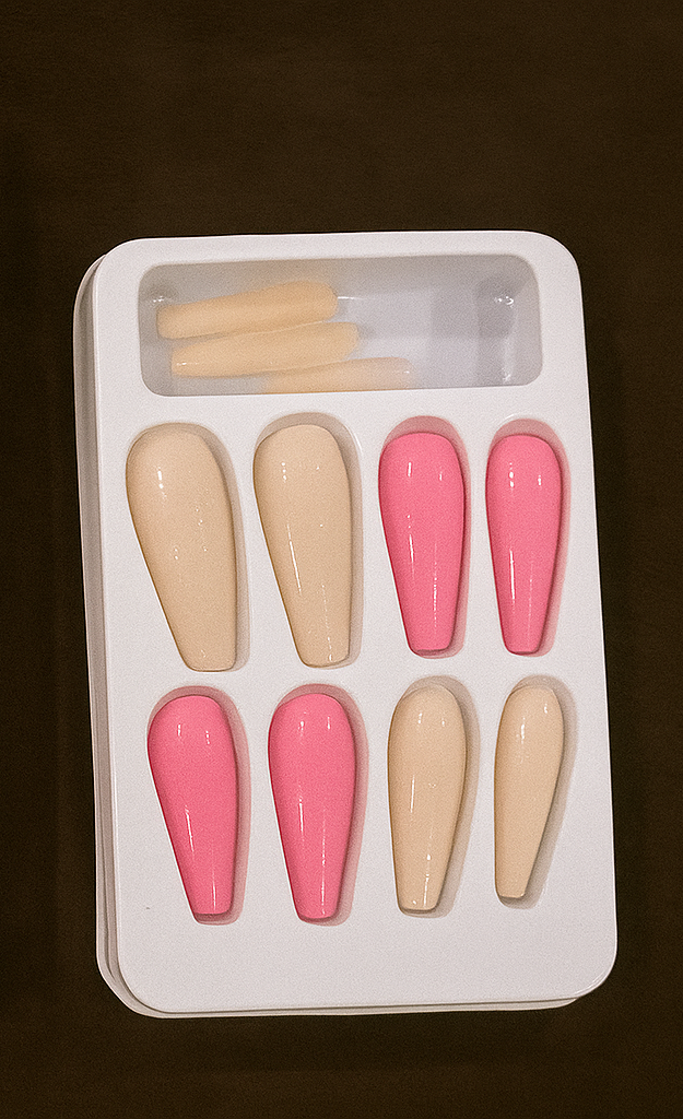 💅 12PCS Pink & Nude Press-On Nails – Reusable & Stylish 💖 | Free Shipping 🚚