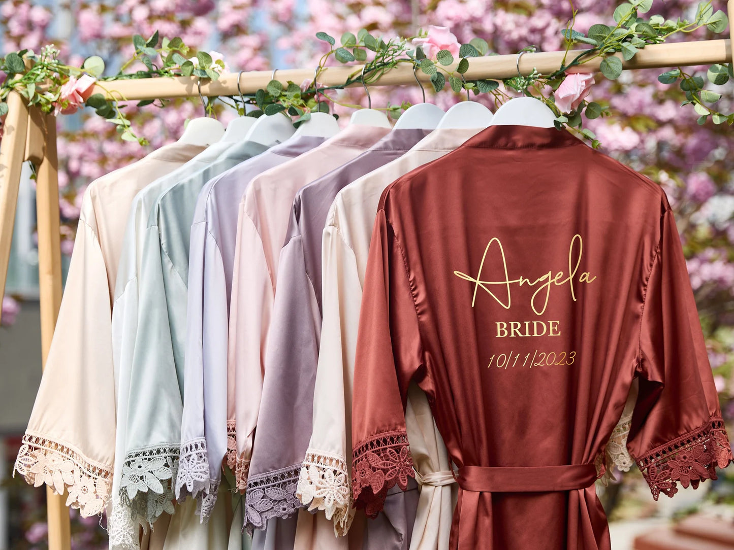 Bridal & Bridesmaids Customized Robes ๐ | Elegant Wedding Morning Outfit Set ๐ฐโโ๏ธ
