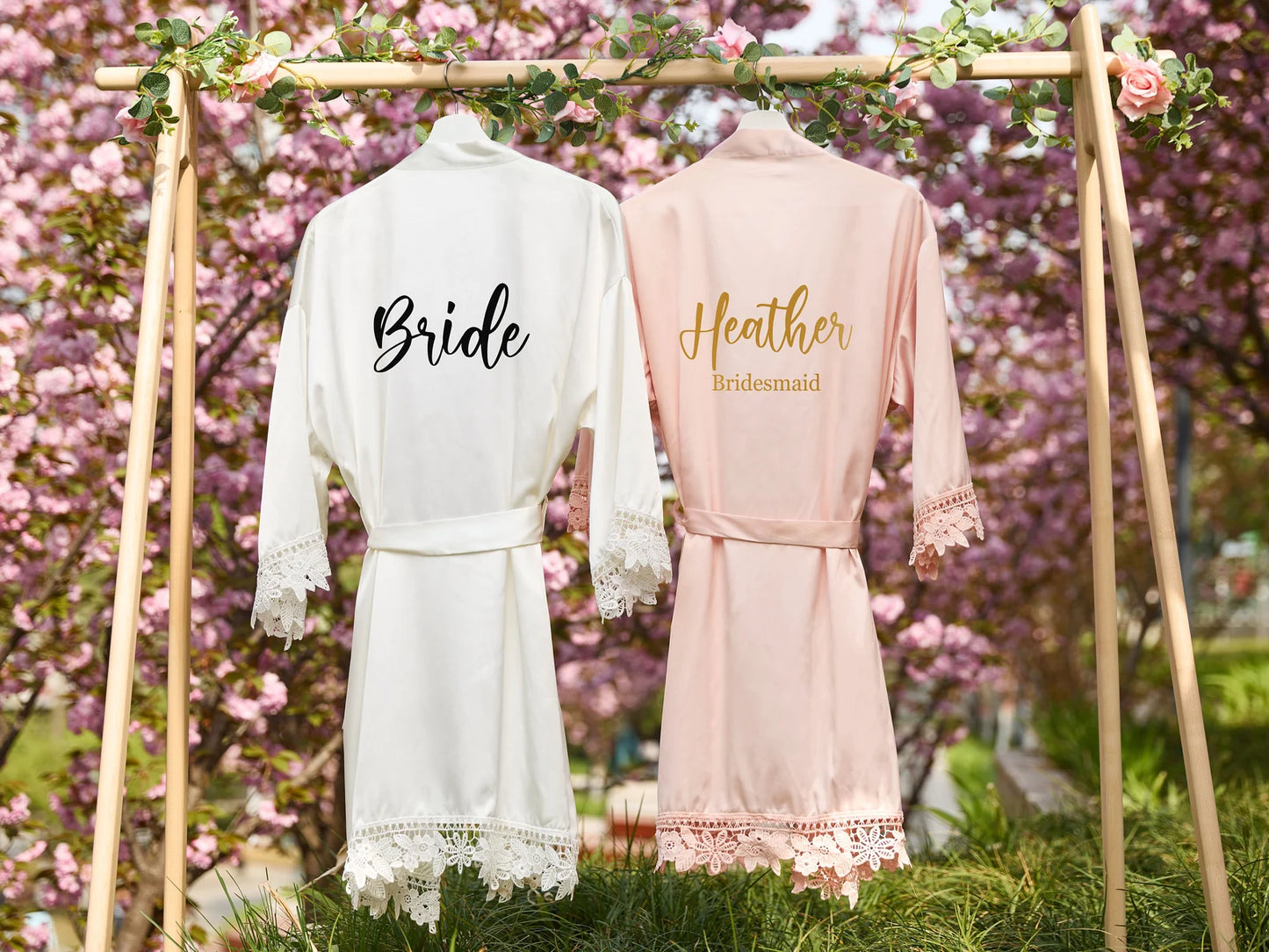 Bridal & Bridesmaids Customized Robes ๐ | Elegant Wedding Morning Outfit Set ๐ฐโโ๏ธ