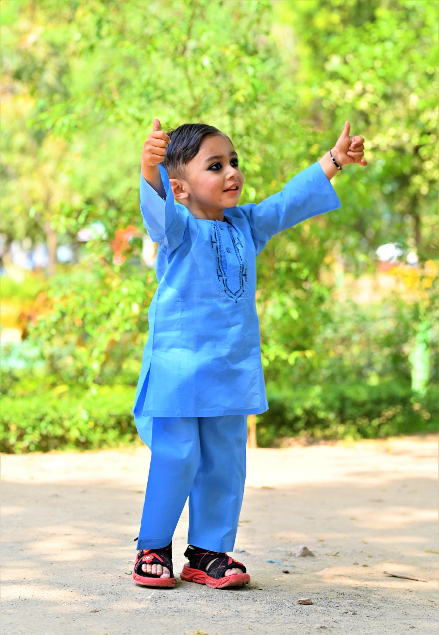 Ocean Sky Baby Boy Shalwar Kameez β β¨ Embroidered Traditional Eid Wear (6Mβ2Y)