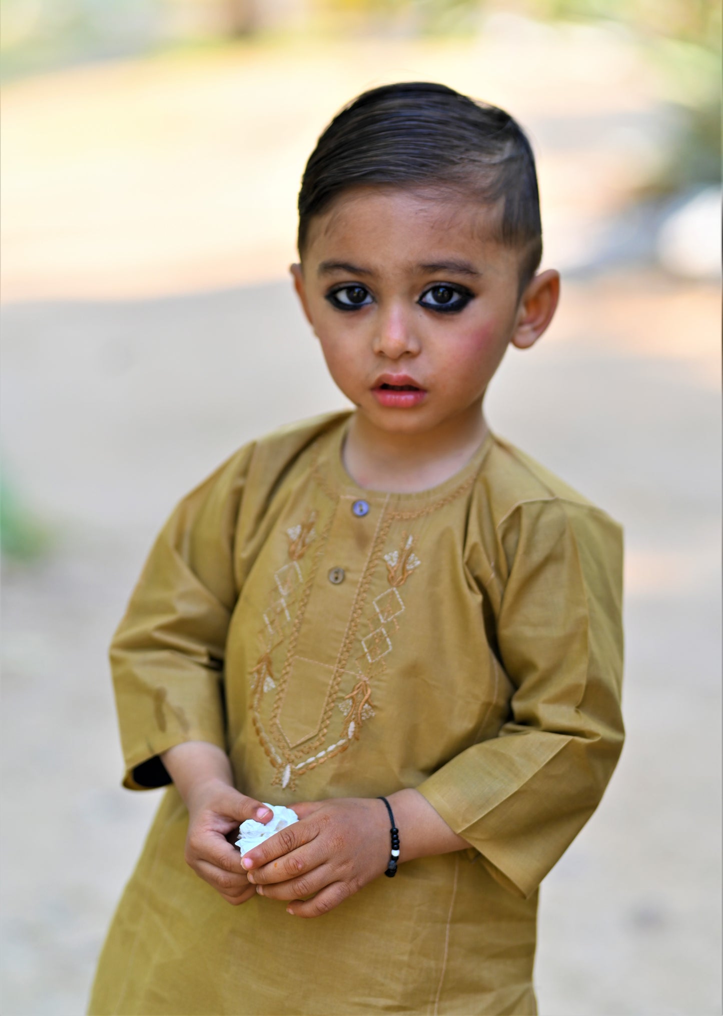 Honey Gold Baby Boy Shalwar Kameez โ โจ Embroidered Traditional Eid Wear (6Mโ2Y)