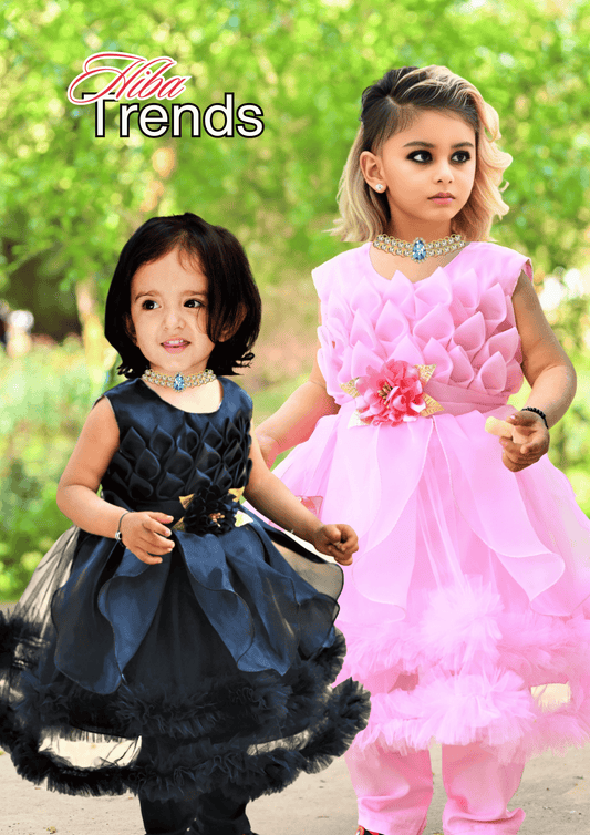 Elegant Black Ruffled Baby Girl Party Dress – Formal Occasion Wear