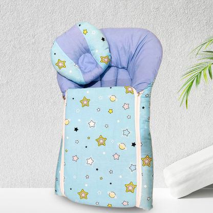 02 piece Infant Baby Sleeping Bag - baby bistar - baby bed- Soft foam- assesorries for baby - newborn Fancy Cary Nest, baby bistar, infant bag, newborn bag, dipper bag, Baby Lounger Bed, Portable Newborn Lounger Portable Soft Breathable - multicolour