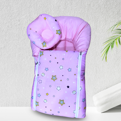 02 piece Infant Baby Sleeping Bag - baby bistar - baby bed- Soft foam- assesorries for baby - newborn Fancy Cary Nest, baby bistar, infant bag, newborn bag, dipper bag, Baby Lounger Bed, Portable Newborn Lounger Portable Soft Breathable - multicolour
