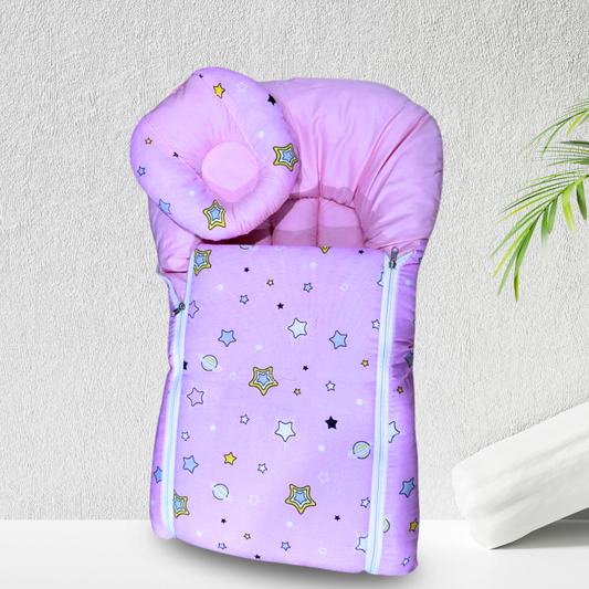 02 piece Infant Baby Sleeping Bag - baby bistar - baby bed- Soft foam- assesorries for baby - newborn Fancy Cary Nest, baby bistar, infant bag, newborn bag, dipper bag, Baby Lounger Bed, Portable Newborn Lounger Portable Soft Breathable - multicolour