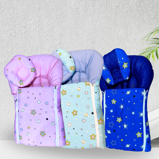 02 piece Infant Baby Sleeping Bag - baby bistar - baby bed- Soft foam- assesorries for baby - newborn Fancy Cary Nest, baby bistar, infant bag, newborn bag, dipper bag, Baby Lounger Bed, Portable Newborn Lounger Portable Soft Breathable - multicolour