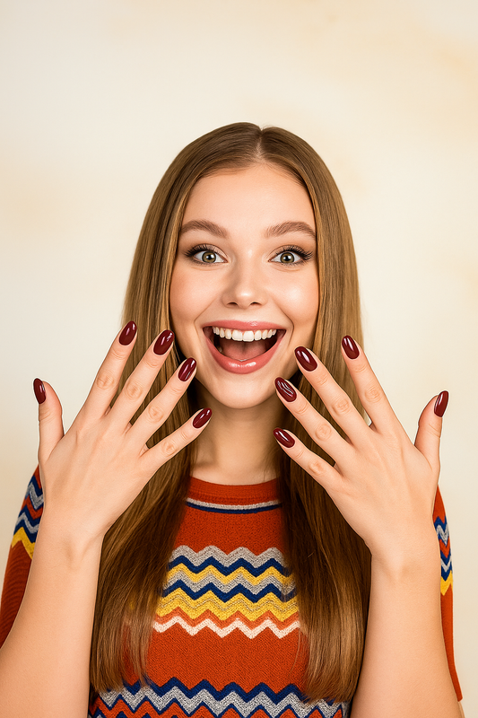 Color Stain Nail Kit – 96-Piece Elegant Burgundy Collection for Instant Glam ❤️Free shipping 🚚