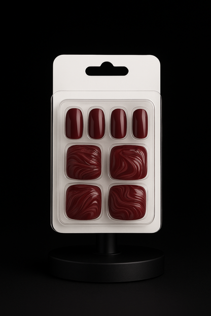 Color Stain Nail Kit – 96-Piece Elegant Burgundy Collection for Instant Glam ❤️Free shipping 🚚