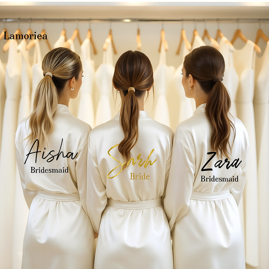 Bridal & Bridesmaids Customized Robes 💍 | Elegant Wedding Morning Outfit Set 👰‍♀️