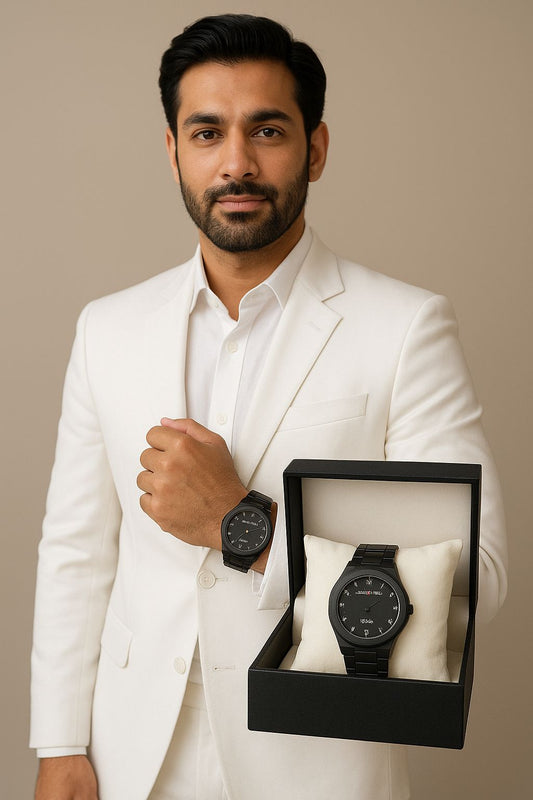 Black Arabic Aura Watch For Men Stylish Aura Watch 100% Original Watch