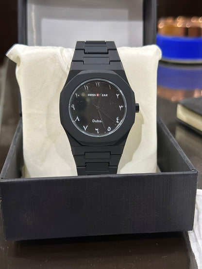 Black Arabic Aura Watch For Men Stylish Aura Watch 100% Original Watch