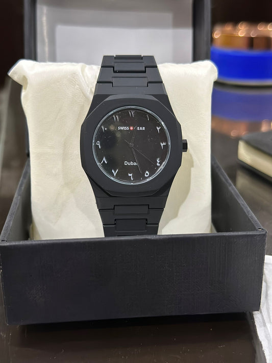 Black Arabic Aura Watch For Men Stylish Aura Watch 100% Original Watch