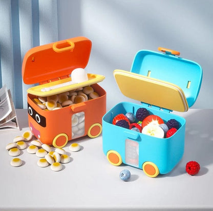 [180g] Portable Milk Powder Formula Dispenser Food Container Storage Feeding Box For Baby Kids ToddlerGrid Baby Food StorageBox